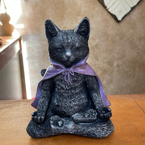 Yoga Namaste Halloween Black Cat - Picture 1 of 9